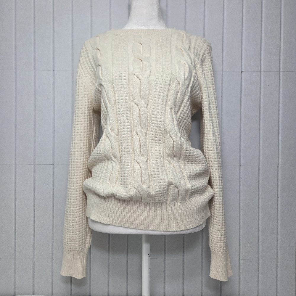 Philosophy Cream Cable Knit Sweater Size L